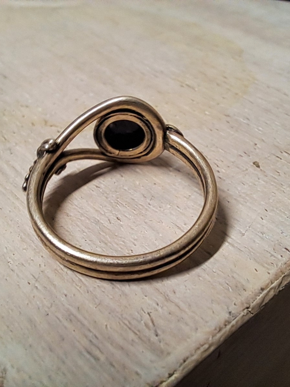 Vintage Mid-Century Modernist Sterling Silver Statement Ring Size 5 - Picture 3 of 8